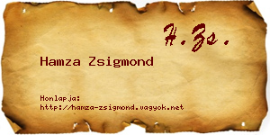 Hamza Zsigmond névjegykártya